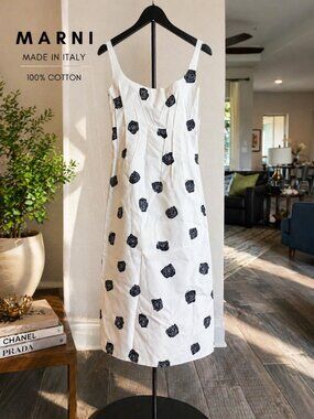 marni halter dress MARNI Black Halter Tie Cotton Nylon Blend Sleeveless Dress Sz 38, EUC